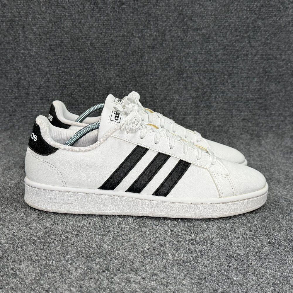 Adidas Grand Court 2.0 Shoes Women's 11 White Leather Low Lace Athletic Sneakers